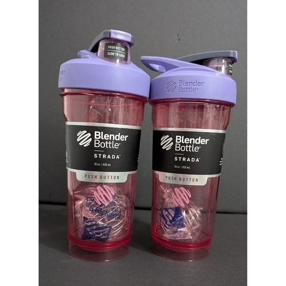 Set of 2, Strada Blender Bottles, 28oz each, Purple and Pink - Picture 1 of 5